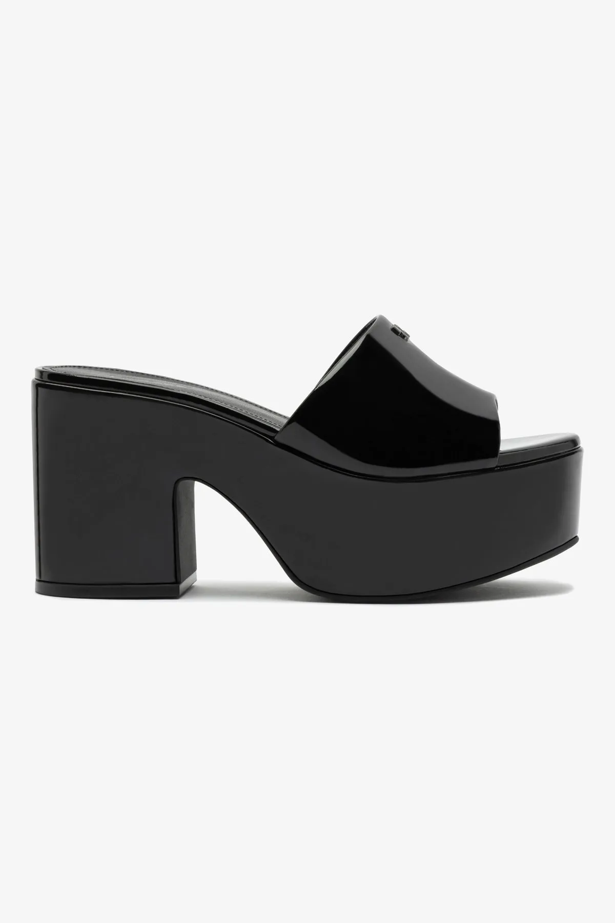 Miso Platform Mule In Black Patent Leather Cozy Step Basics First Choice