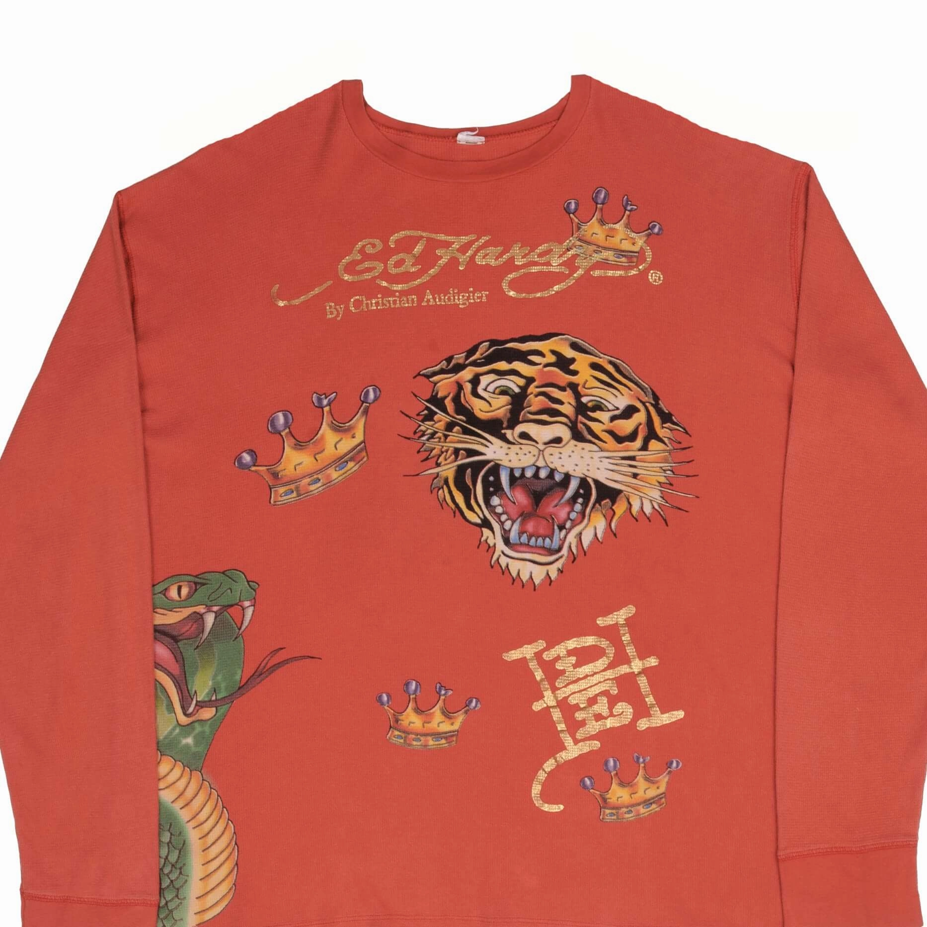 VINTAGE ED HARDY LONG SLEEVE TEE SHIRT 2000S SIZE 3XL Odor Resistant Material Comfy Vibe