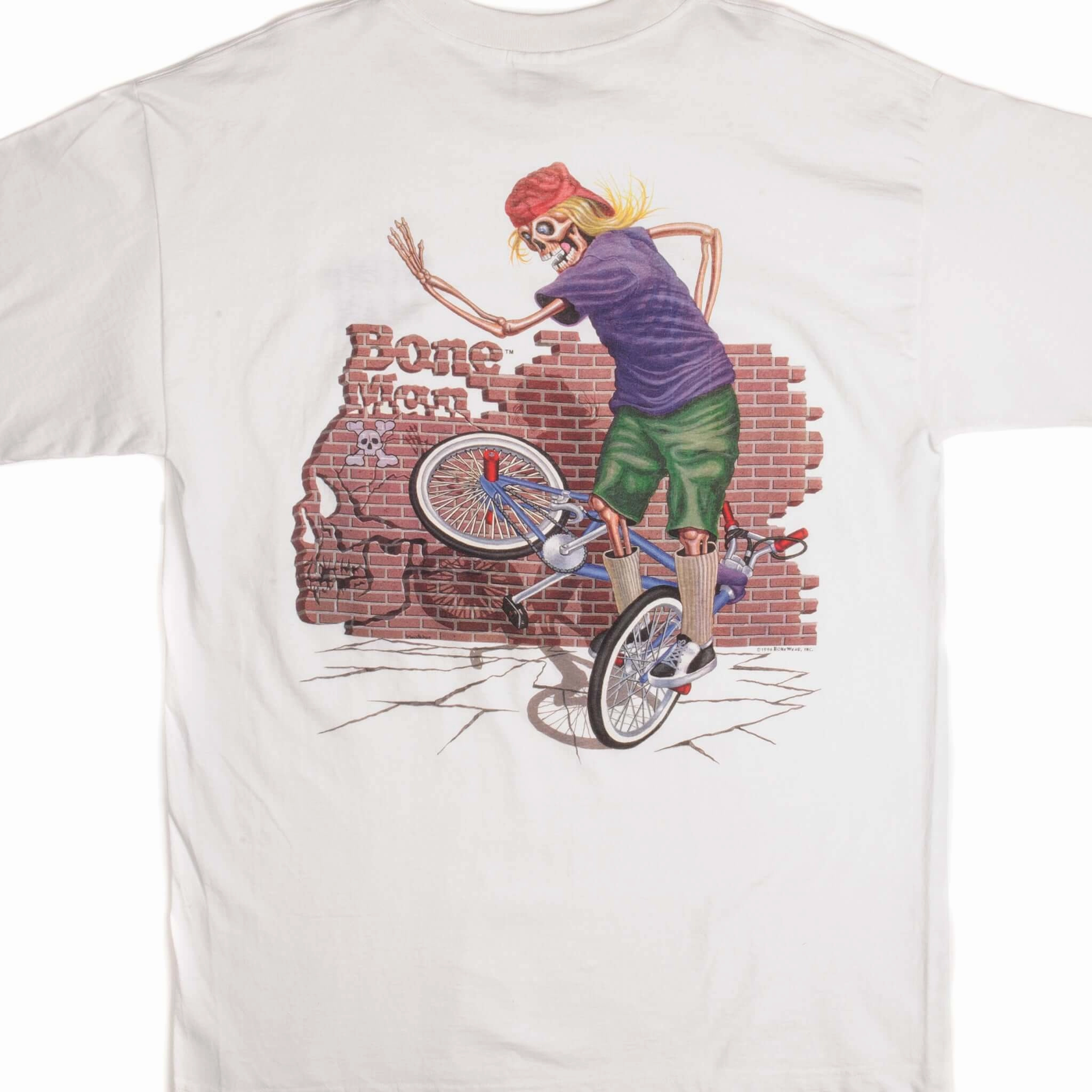 Modern and Soft Geometric Pattern VINTAGE BONE MAN TEE SHIRT 1996 SIZE XL MADE IN USA