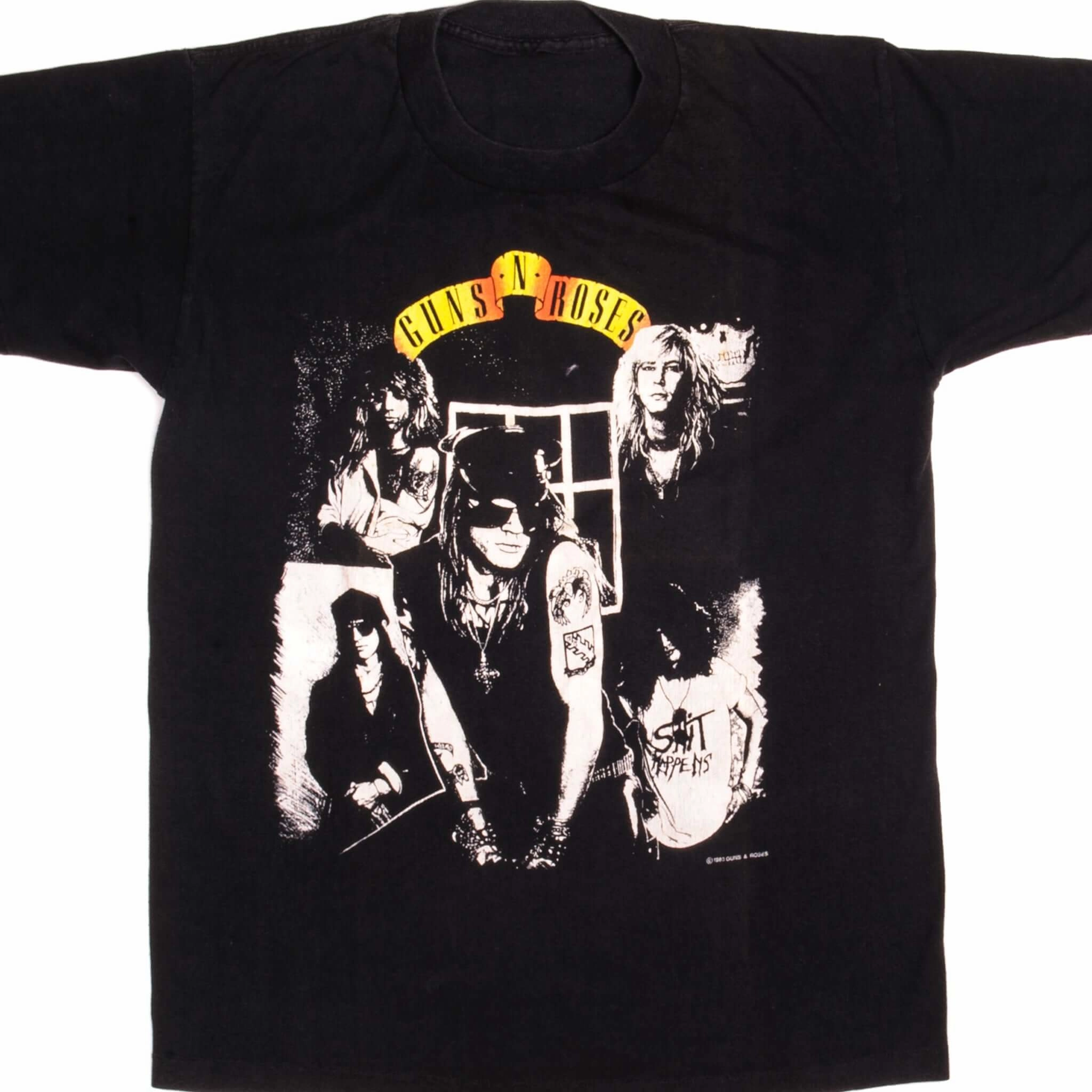 VINTAGE GUNS N' ROSES APPETITE FOR DESTRUCTION TEE SHIRT 1983 MEDIUM MADE IN USA Fit Design