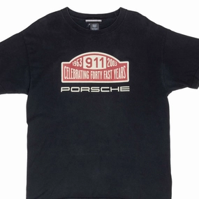VINTAGE PORSCHE 911 40TH ANNIVERSARY TEE SHIRT 2003 LARGE MADE IN USA UV Protective Coating