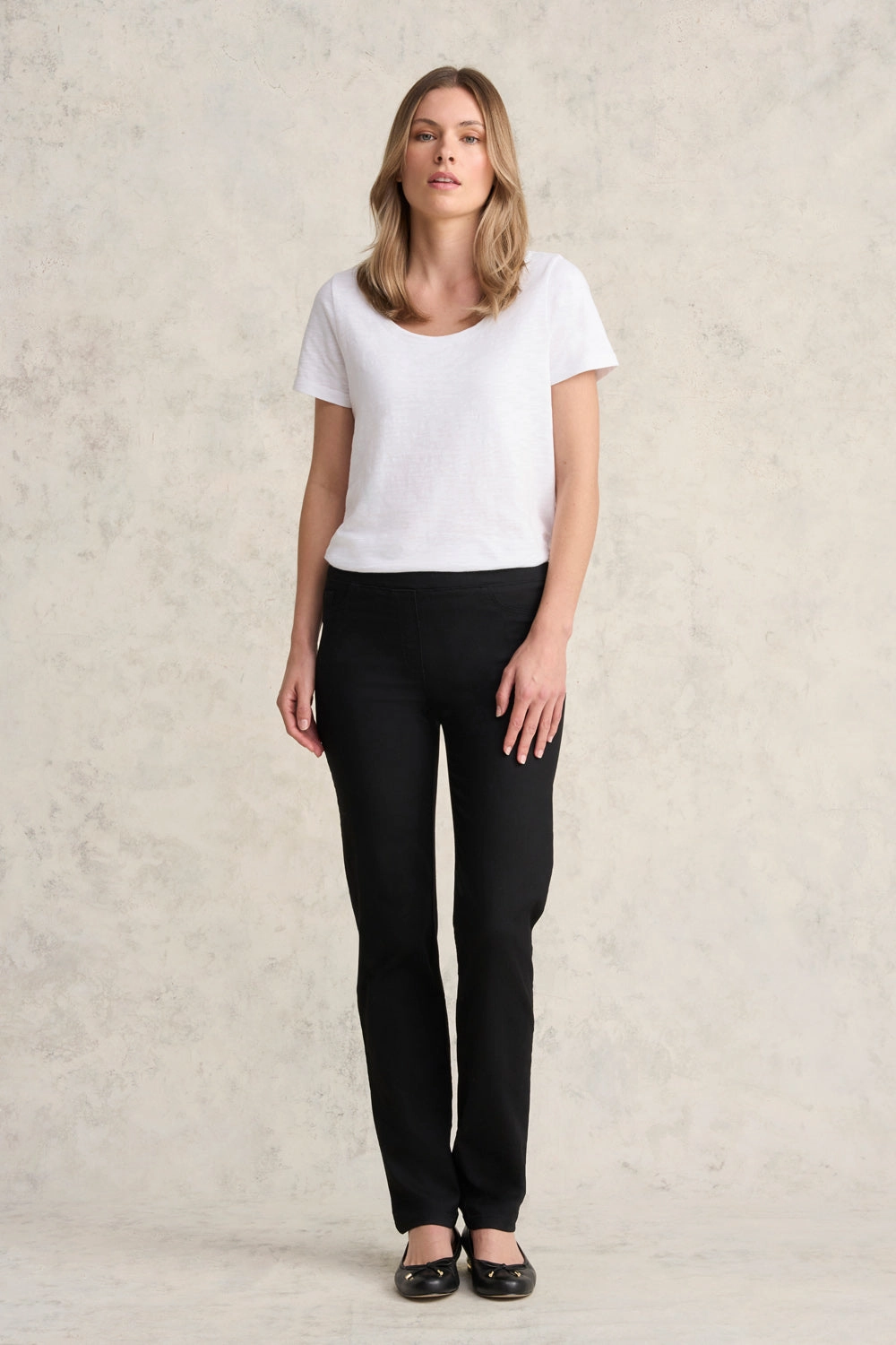 Seamless Waist Technology stain resistant coating Bengajean? Full Length Straight Leg - Black