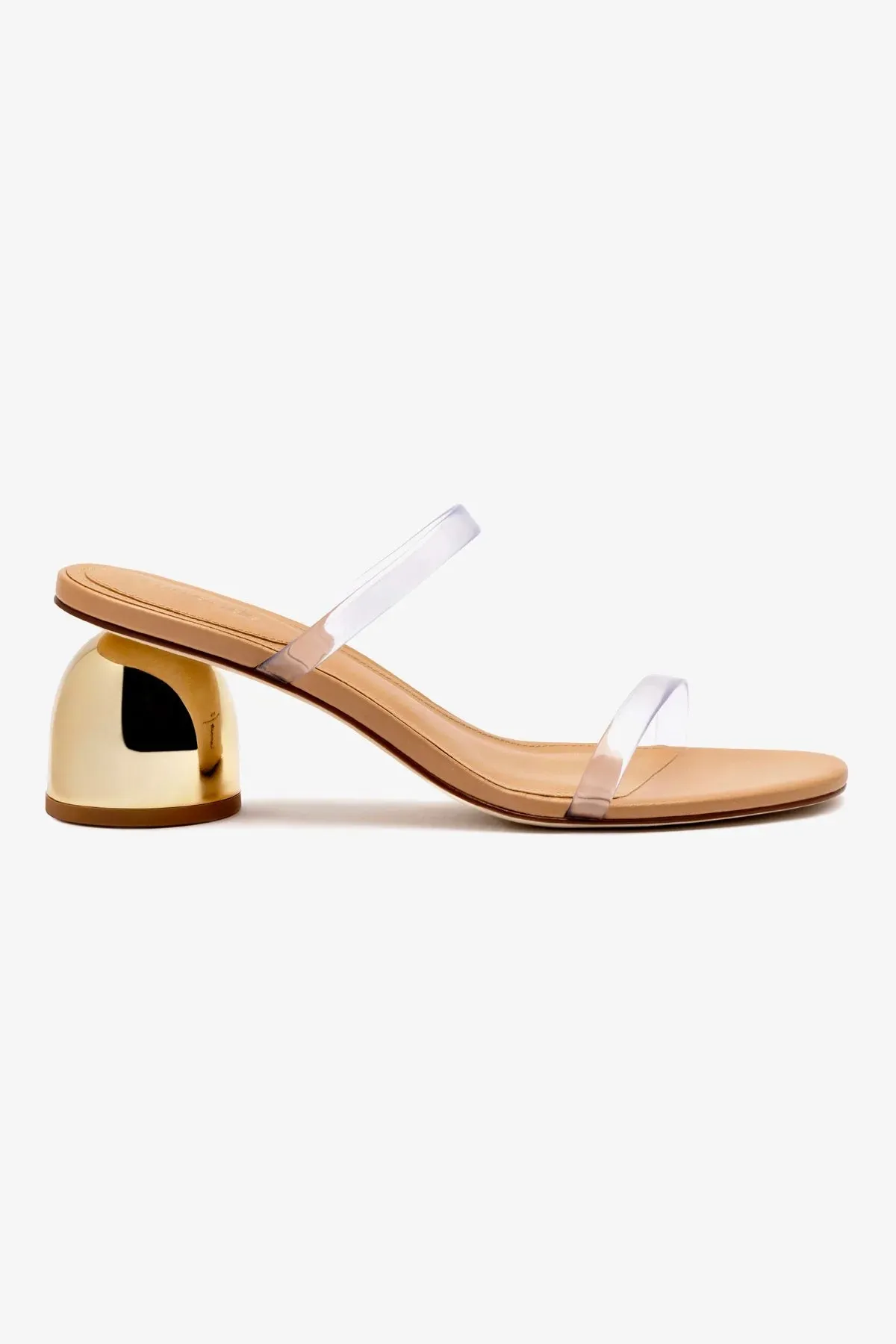 Slip In Comfort Dew Drop Mule In Tan Leather and Vinyl