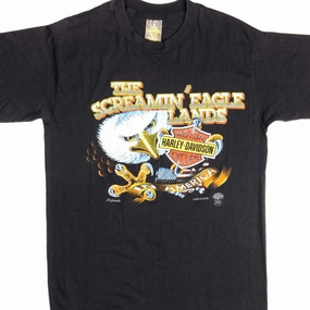 High Durability Weave Recommended VINTAGE HARLEY DAVIDSON TEE SHIRT SIZE SMALL MADE IN USA 1980s