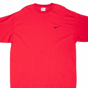 Relaxed Wearable Comfortable Style VINTAGE NIKE CLASSIC SWOOSH RED TEE SHIRT 1990S XL MADE IN USA