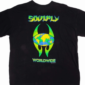 VINTAGE ORIGINAL SOULFLY WORLDWIDE TOUR TEE SHIRT 1999 SIZE XL MADE IN USA Casual Flex contrast