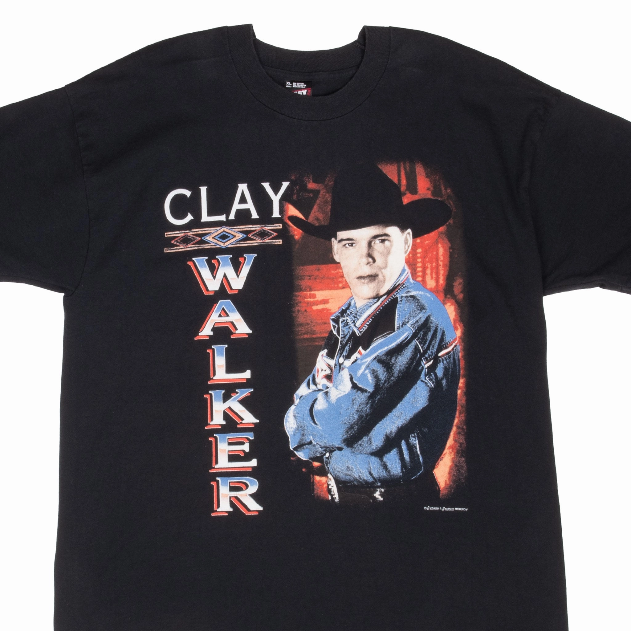 VINTAGE COUNTRY CLAY WALKER TOUR 1995 TEE SHIRT XL MADE IN USA Fade Resistant Coating