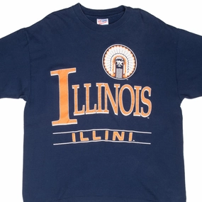 VINTAGE ILLINOIS UNIVERSITY FIGHTING ILLINI TEE SHIRT 1990S XL MADE IN USA NonIronTechnology
