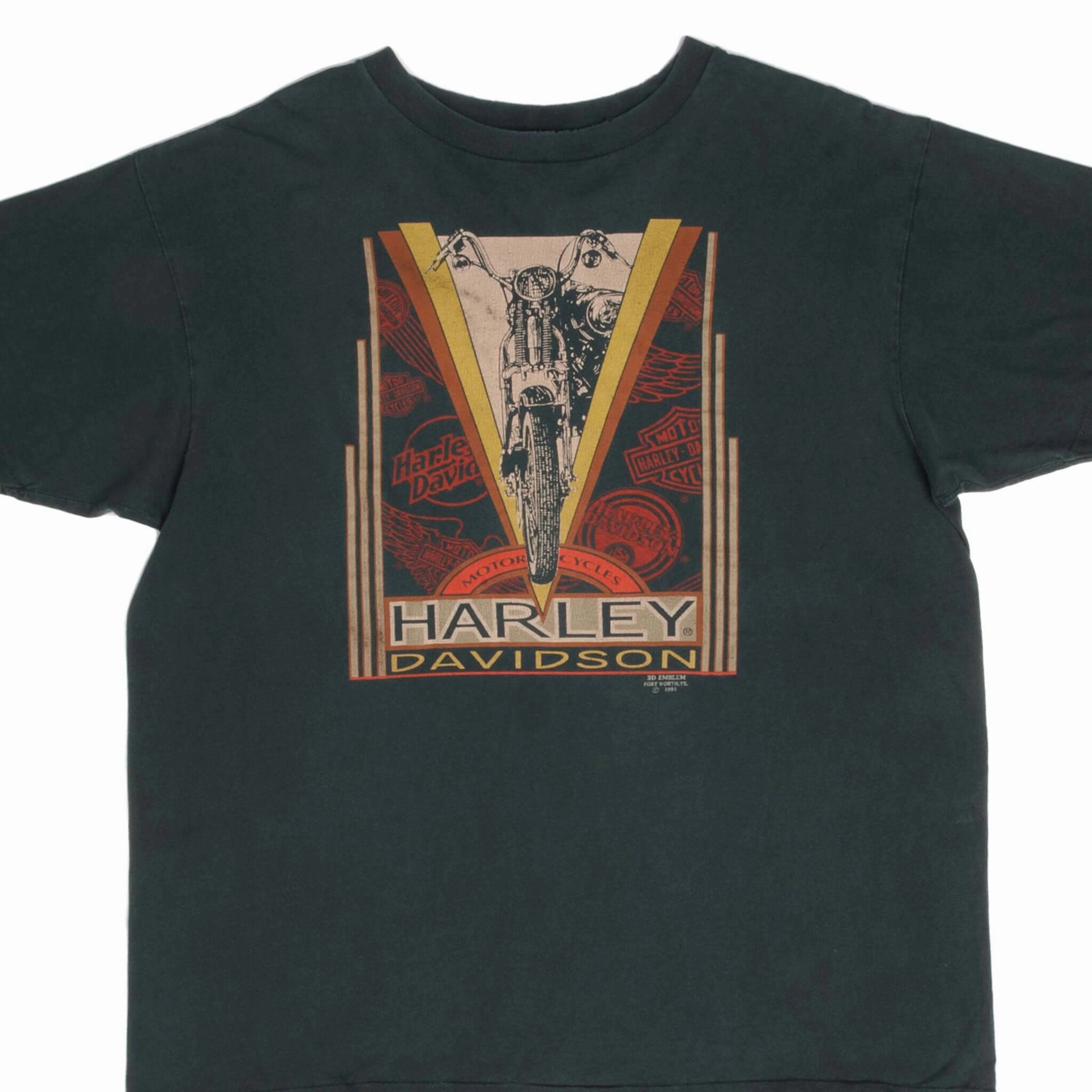 VINTAGE HARLEY DAVIDSON 3D EMBLEM TEE SHIRT 1991 SIZE XL MADE IN USA sporty and comfortable