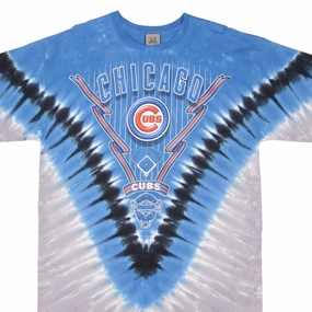 fade resistant color VINTAGE MLB TIE DYE CHICAGO CUBS LIQUID BLUE TEE SHIRT SIZE XL