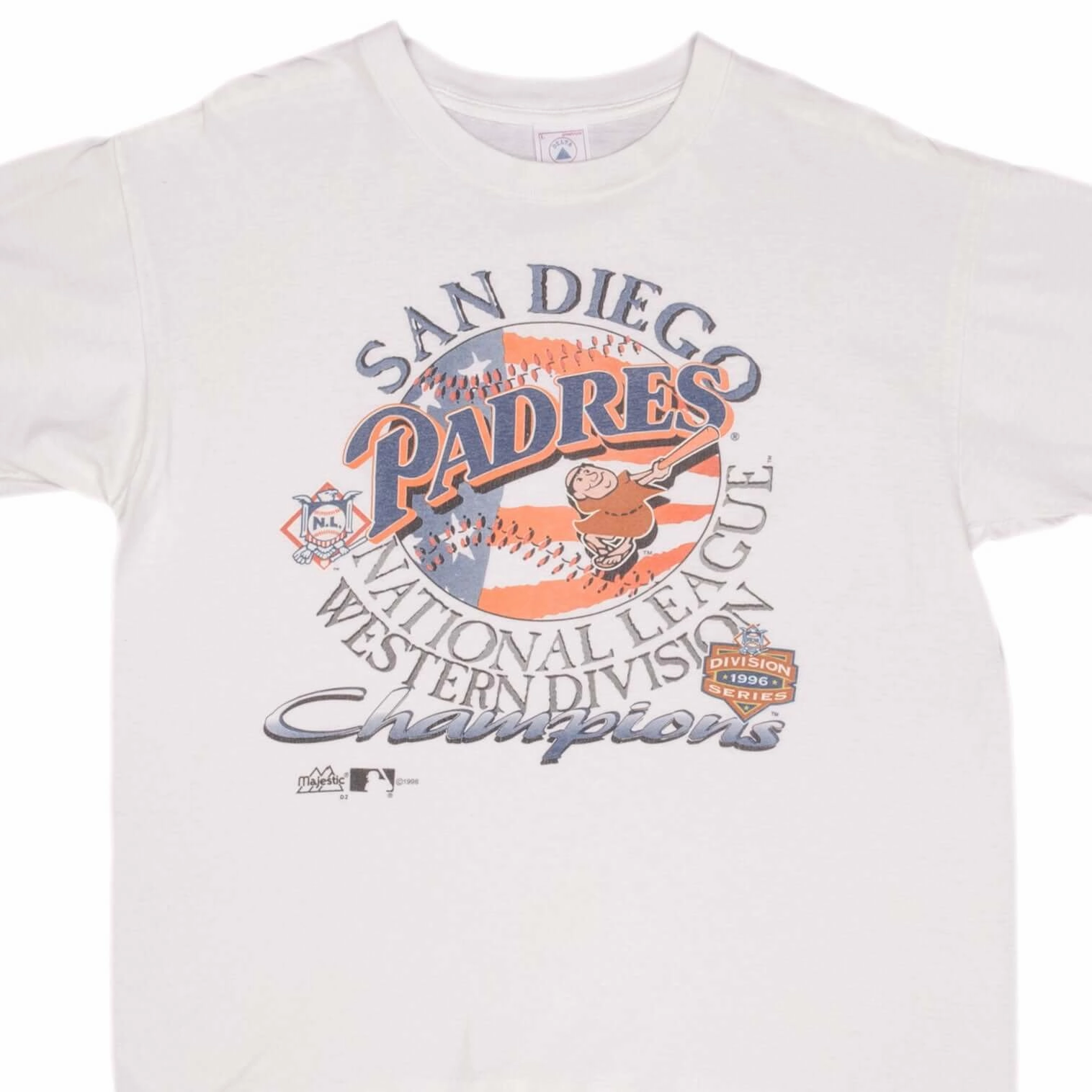 Tight Fit Smooth Look VINTAGE MLB SAN DIEGO PADRES WESTERN CHAMPIONS 1995 TEE SHIRT LARGE MADE IN USA