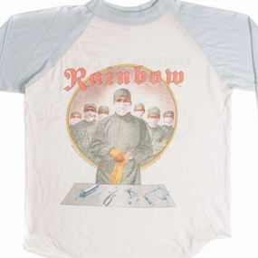 Perfect for Vacation Minimalist Wear VINTAGE RAINBOW WORLD TOUR RAGLAN TEE SHIRT 1981 SIZE SMALL MADE IN USA