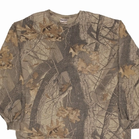 Stretch Material VINTAGE HUNTING REALTREE HARDWOODS CAMO LONG SLEEVE POCKET TEE SHIRT SIZE XL