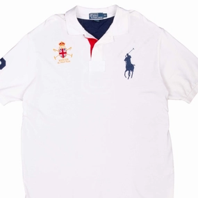 Everyday Fit VINTAGE RALPH LAUREN MERCER RL TEAM WHITE POLO SHIRT 2009 XL