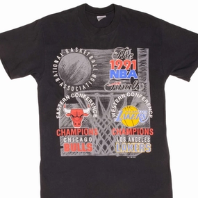 NeutralTonesCollection Quick-Drying Shirt VINTAGE NBA CHICAGO BULLS VS LA LAKERS TEE SHIRT 1991 MEDIUM MADE IN USA