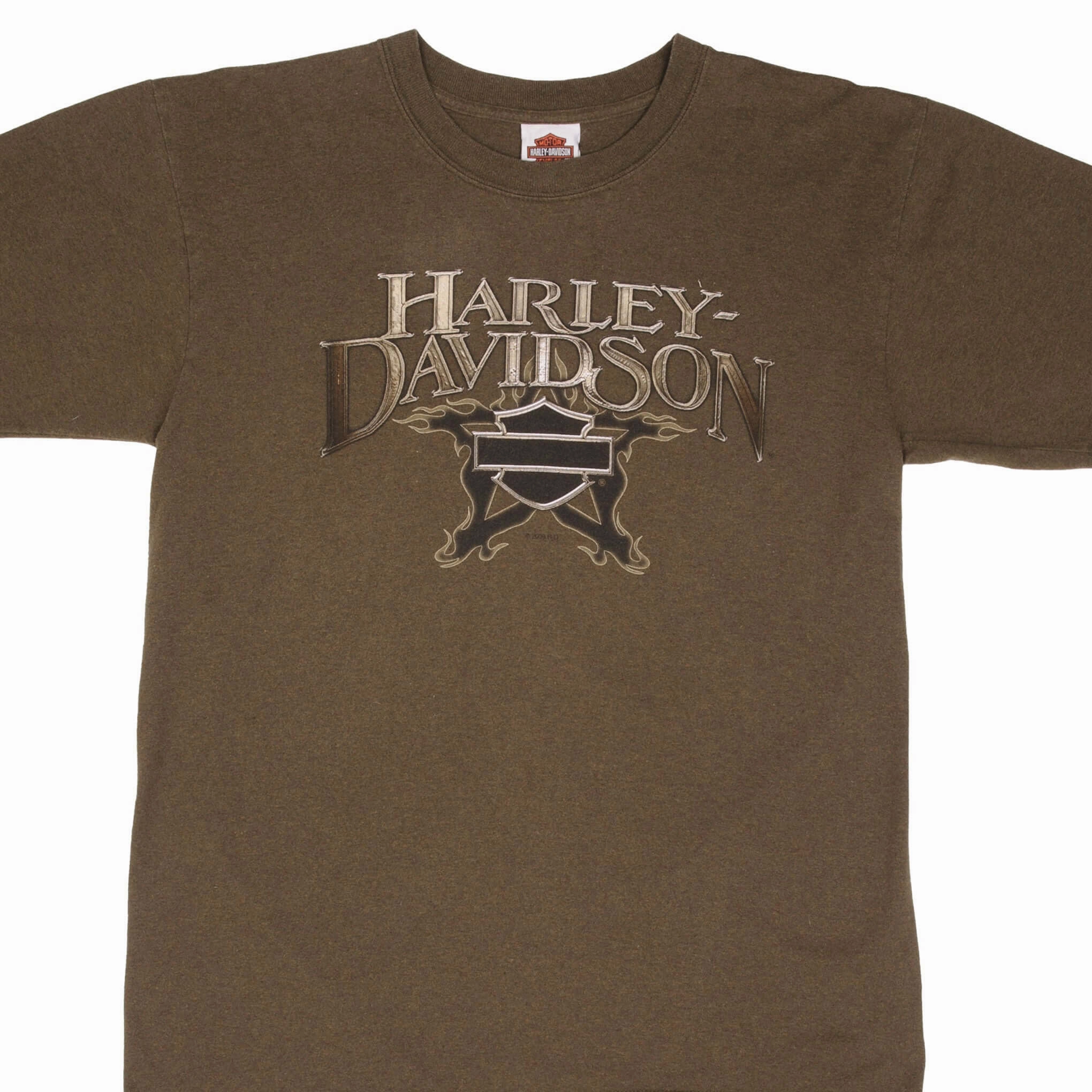Yarn Dyed Stripes Cross Grain Knit VINTAGE HARLEY DAVIDSON NEWBERN NC TEE SHIRT 2009 SIZE LARGE MADE IN USA