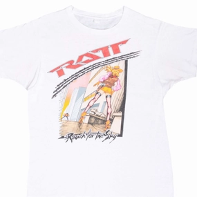 VINTAGE RATT REACH FOR THE SKY WORLD TOUR TEE SHIRT 1989 LARGE Smart Layering Minimal Look