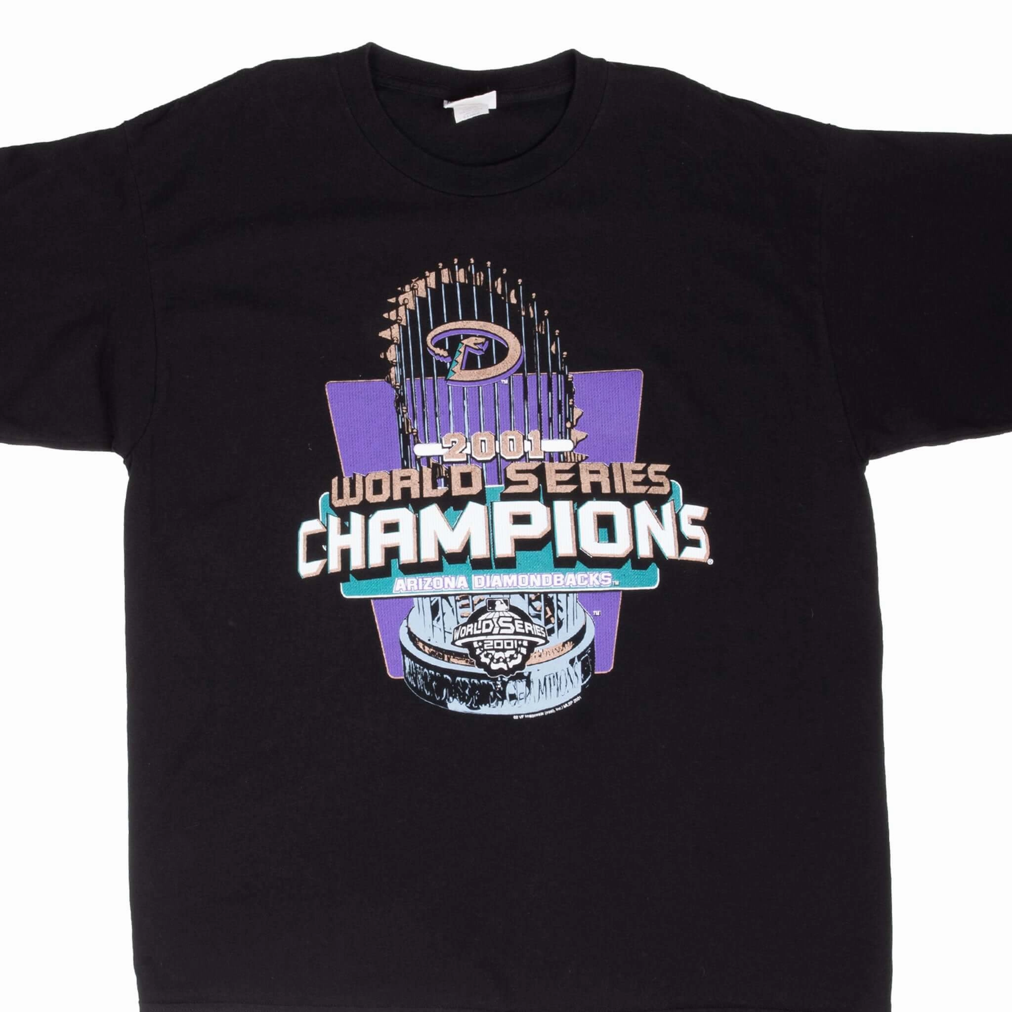 Essential Look Fresh Style VINTAGE MLB ARIZONA DIAMONDBACKS WORLD SERIES 2001 TEE SHIRT XL