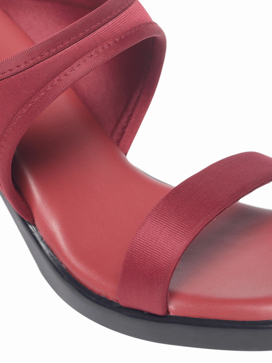 Darcy Maroon Block Heels Traction pattern