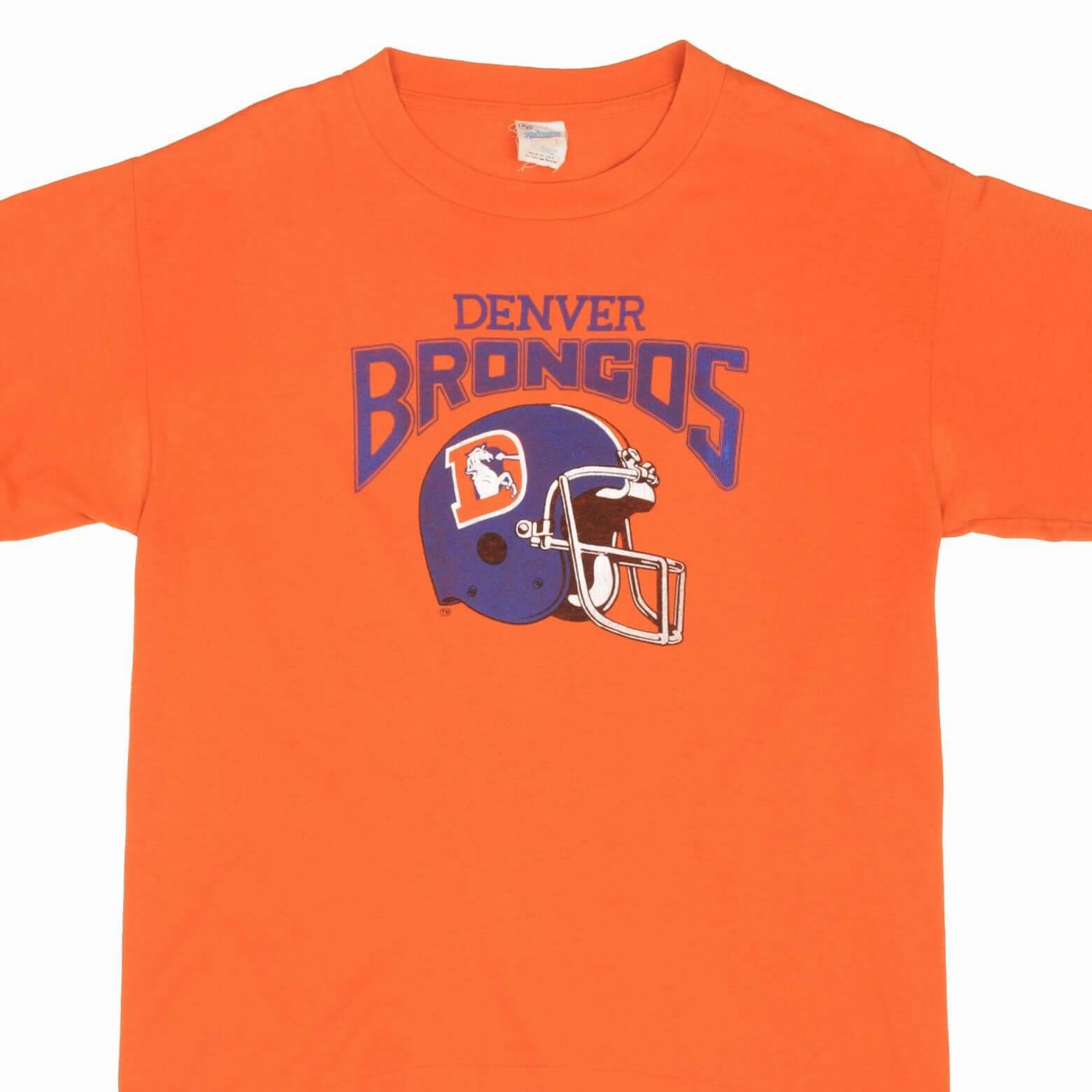 Active Look VINTAGE NFL DENVER BRONCOS TEE SHIRT EARLY 1980S SIZE MEDIUM MADE IN USA