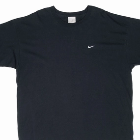 Easy Wear Sleek Waist VINTAGE NIKE CLASSIC SWOOSH BLACK TEE SHIRT 2000S 2XL