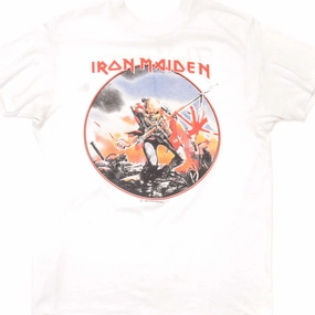 Breathable knit Weekend Fashion VINTAGE IRON MAIDEN TEE SHIRT THE TROOPER 1983 SIZE MEDIUM