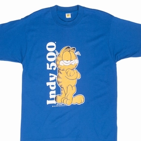 VINTAGE GARFIELD INDY 500 INDY CAR RACING 1978 TEE SHIRT MEDIUM MADE IN USA Garment Dyed Finish