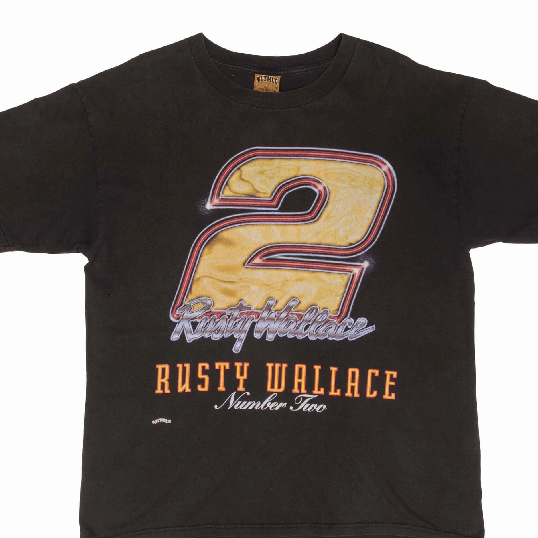 VINTAGE NASCAR RUSTY NUMBER 2 WALLACE 1990S TEE SHIRT SIZE XL MADE IN USA Chic Vibes