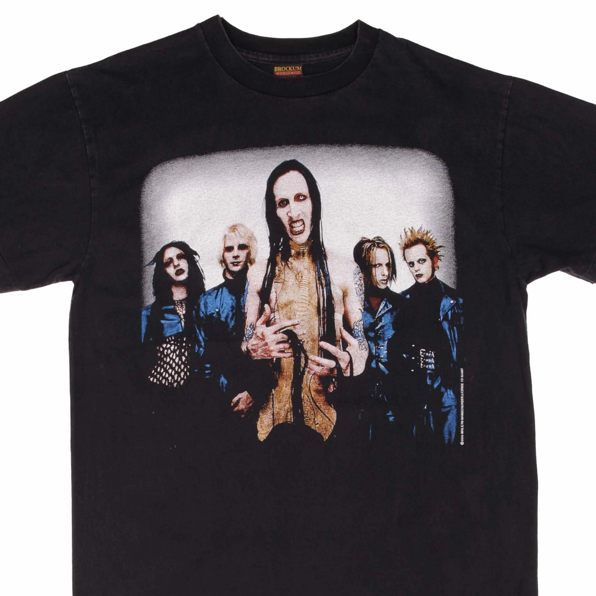 Cozy Fit Wear Casual Day Wear BOOTLEG MARILYN MANSON GUNS GOD AND GOVERNMENT TEE SHIRT LARGE MADE IN USA