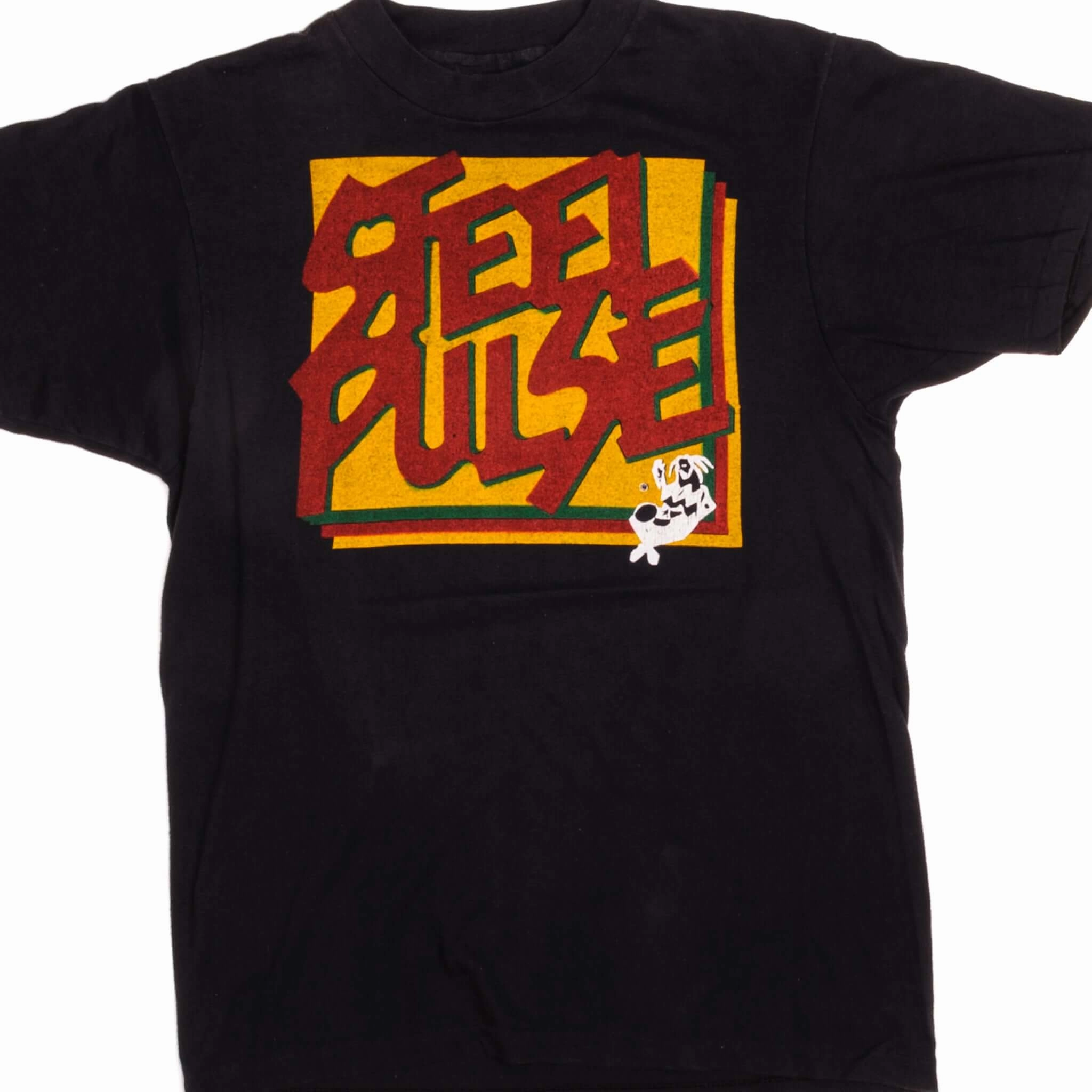 VINTAGE STEEL PULSE TEE SHIRT 1980's SIZE SMALL MADE IN USA Quick Fit Wear Simple yet stylish