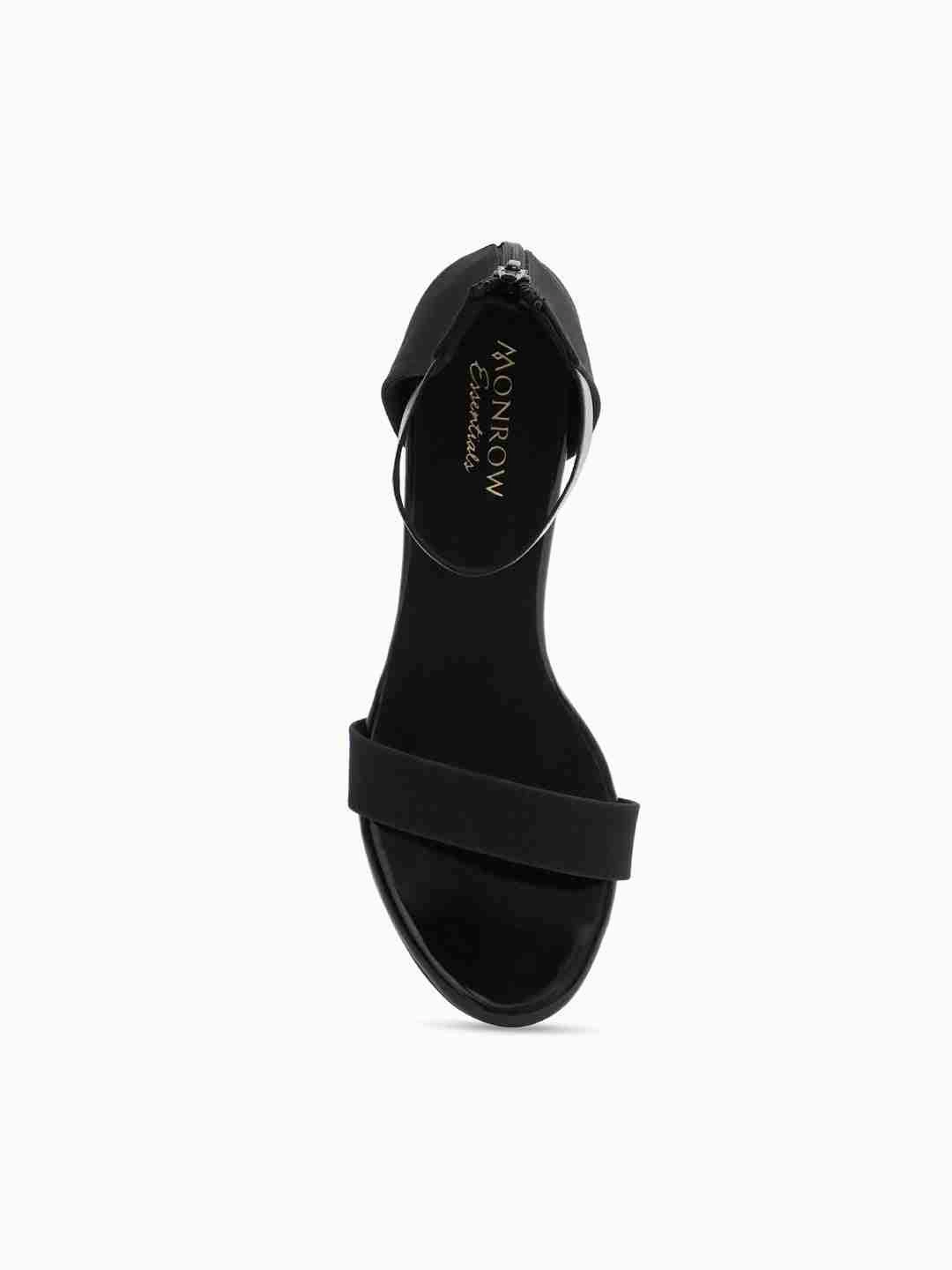 Wedge Heel Comfortable Footbed Tiana Black Block Heel