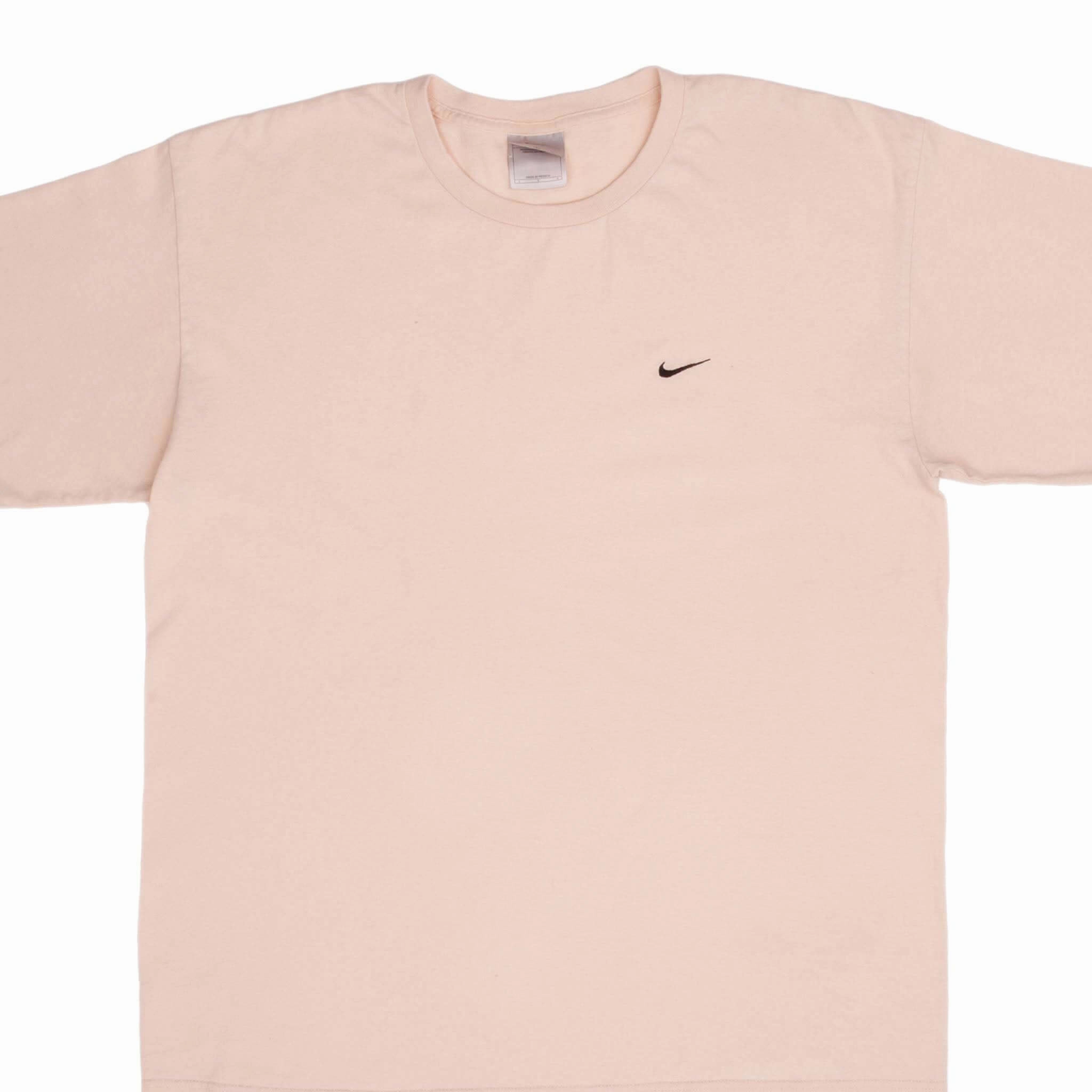 Breathable knit MicroPiqueKnit VINTAGE NIKE CLASSIC SWOOSH BEIGE TEE SHIRT 2000S SIZE LARGE