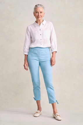 Flexible Leg All Day Comfort Bengajean? 7/8 Tied-Cuff - Dusty Blue