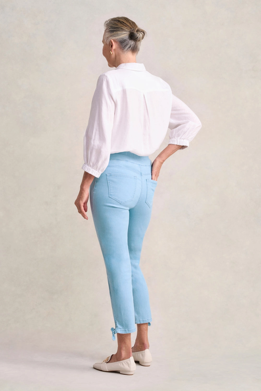 Bengajean? 7/8 Tied-Cuff - Dusty Blue No Pinch