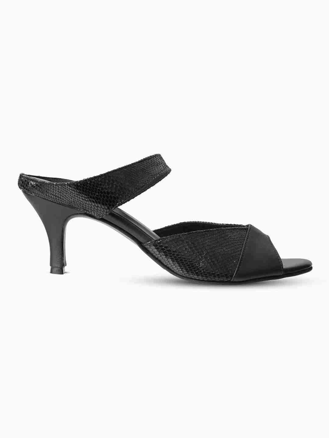 True Comfort Glittery Pumps Regina Black Kitten Heel