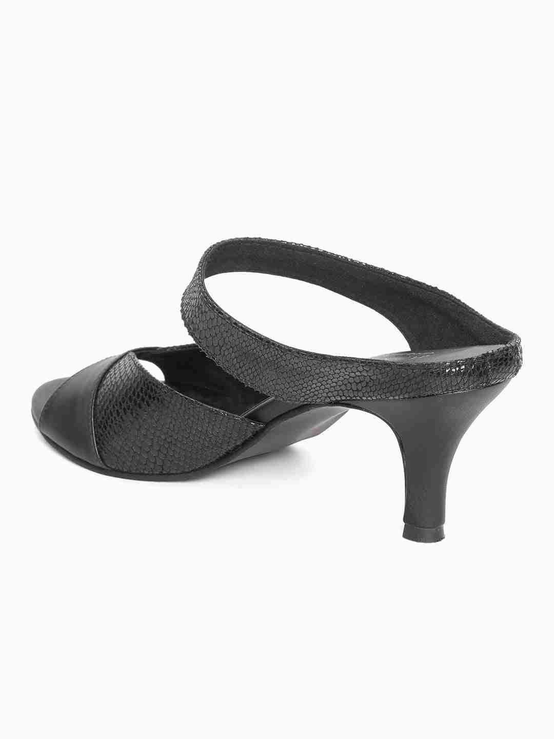 Regina Black Kitten Heel Dressy Stilettos