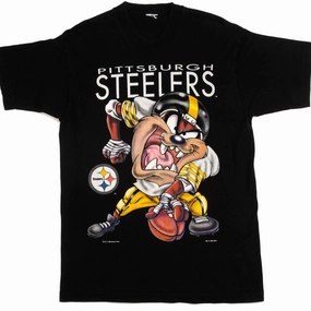 Active Wear Sporty Vibe VINTAGE NFL PITTSBURGH STEELERS TAZ TEE SHIRT 1996 SIZE MEDIUM
