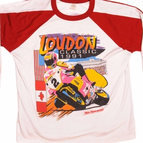 VINTAGE MOTO GP LOUDON CLASSIC LONG SLEEVES TEE SHIRT 1991 SIZE L/XL MADE IN USA Casual Design Fit Day-to-Day Comfort