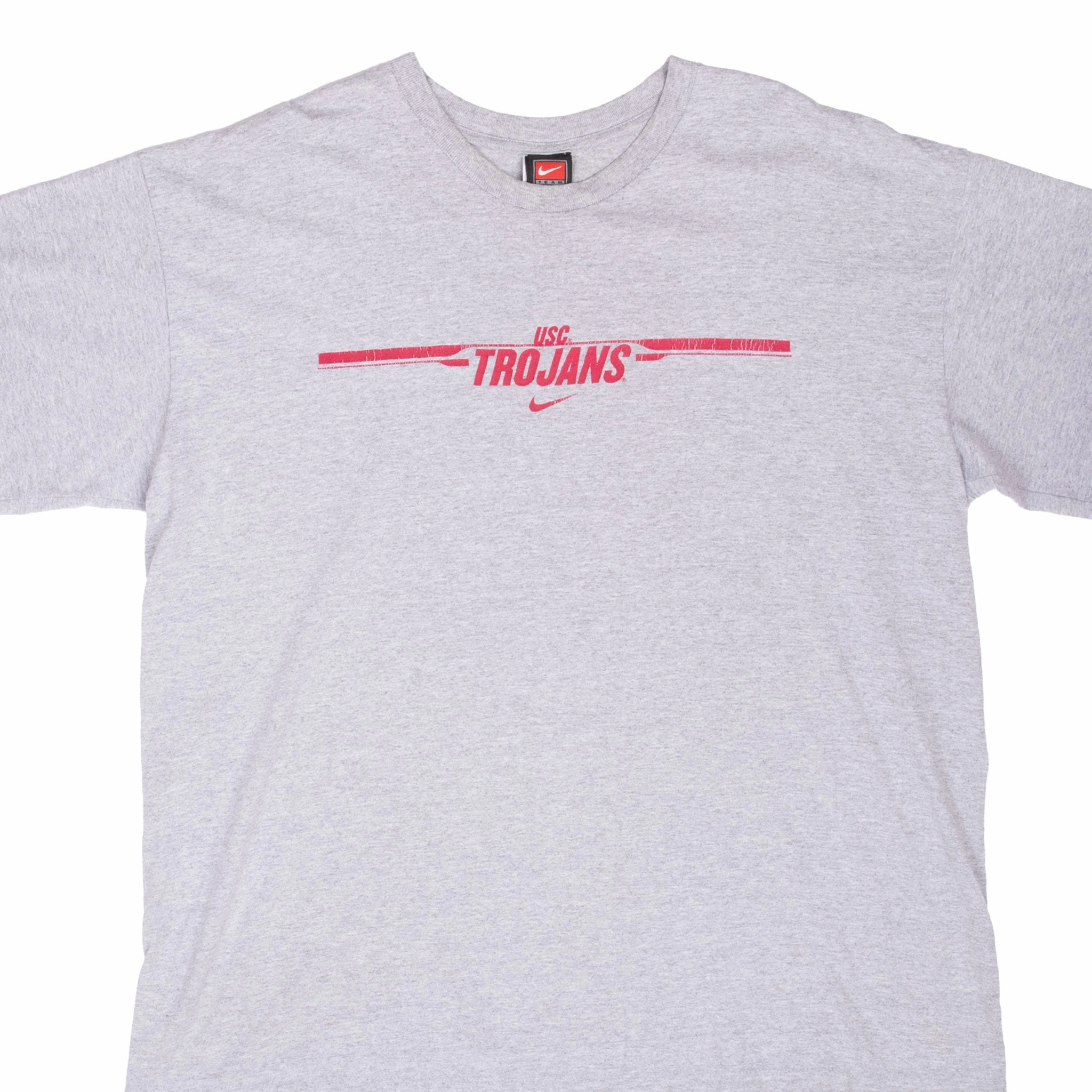 VINTAGE USC TROJANS FOOTBALL NIKE SWOOSH GRAY TEE SHIRT 1990S XL Cold Wash Optimized Comfortable And Versatile
