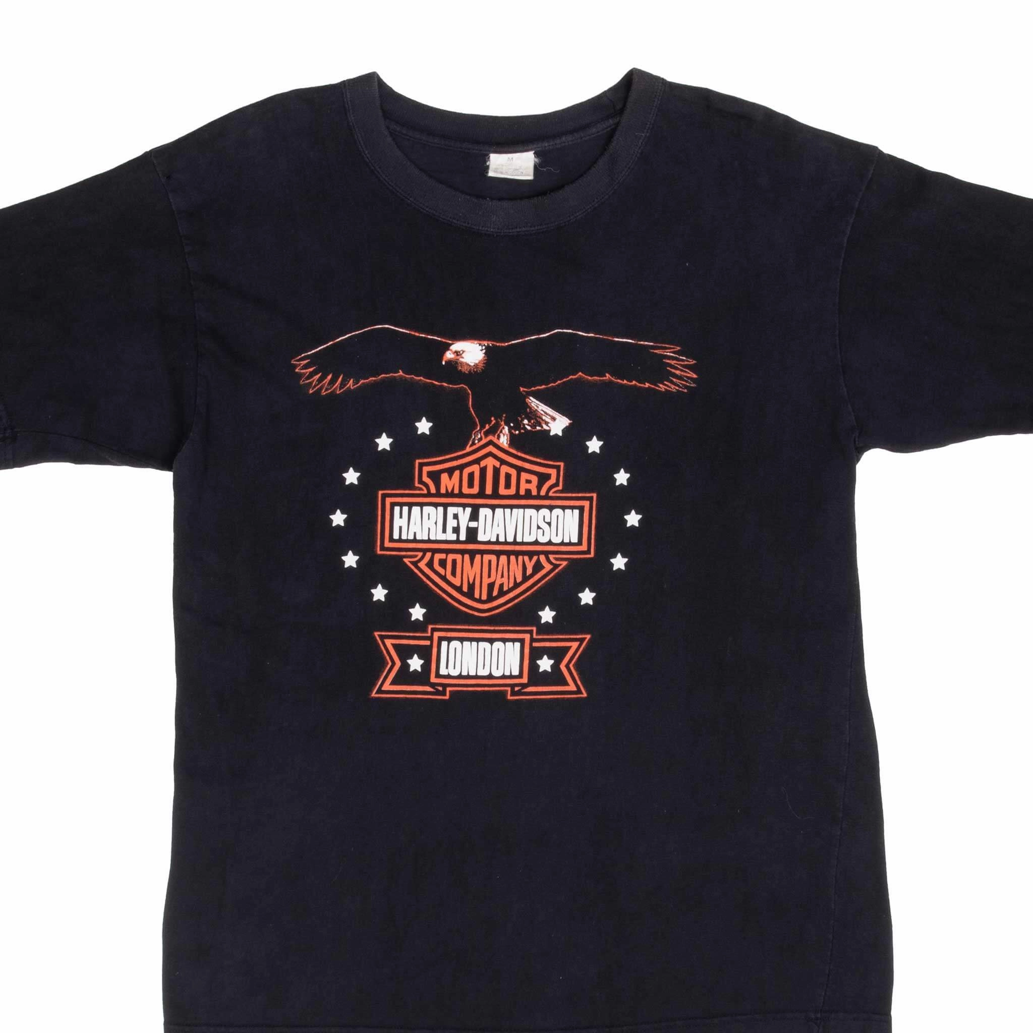 VINTAGE HARLEY DAVIDSON LONDON EAGLE 1990S TEE SHIRT SIZE MEDIUM hypoallergenic material Oversized Fit