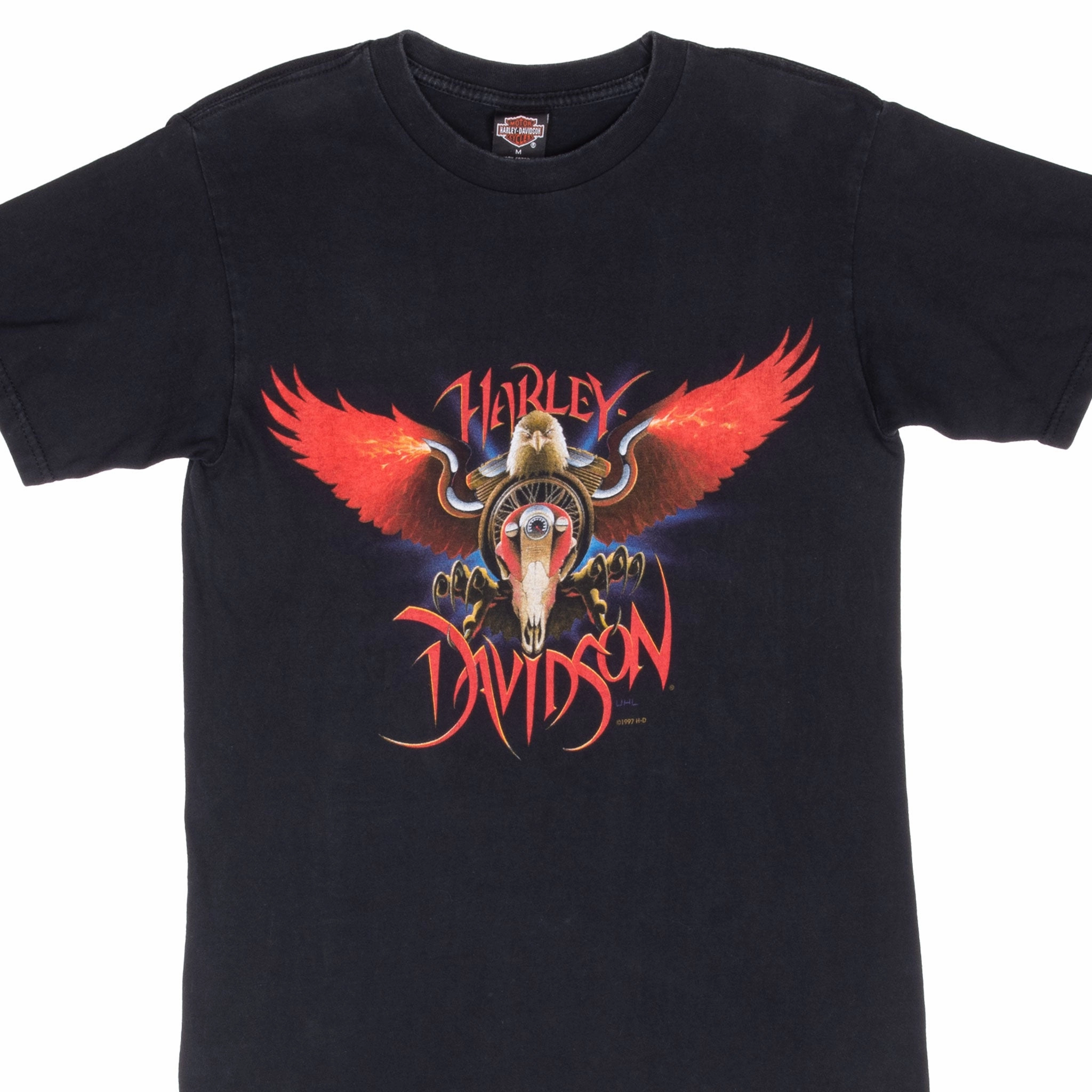 VINTAGE HARLEY DAVIDSON LAS VEGAS TEE SHIRT 1997 SMALL MADE IN USA No Slip Shoulder Design