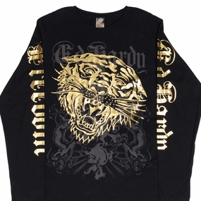 VINTAGE ED HARDY TIGER LONG SLEEVE TEE SHIRT 2000S SIZE XL MADE IN USA semi-formal style