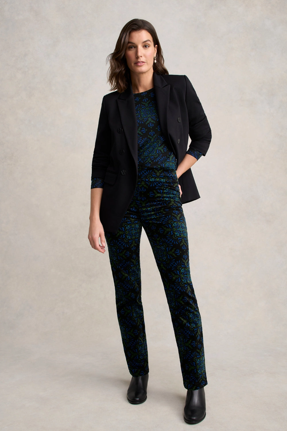 Bengajean? Velvet Straight Leg - La Boheme Print Slim Stretch