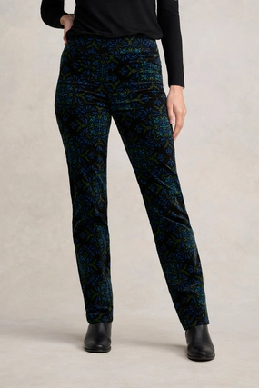 Workout-ready work mode Bengajean? Velvet Straight Leg - La Boheme Print