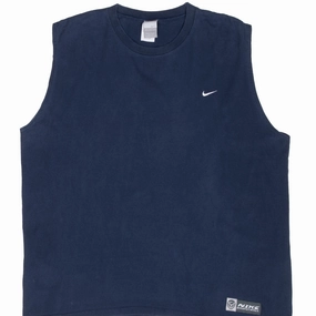 VINTAGE NIKE BASKETBALL SWOOSH NAVY BLUE TANK TOP TEE SHIRT 2000S XL Work efficiency