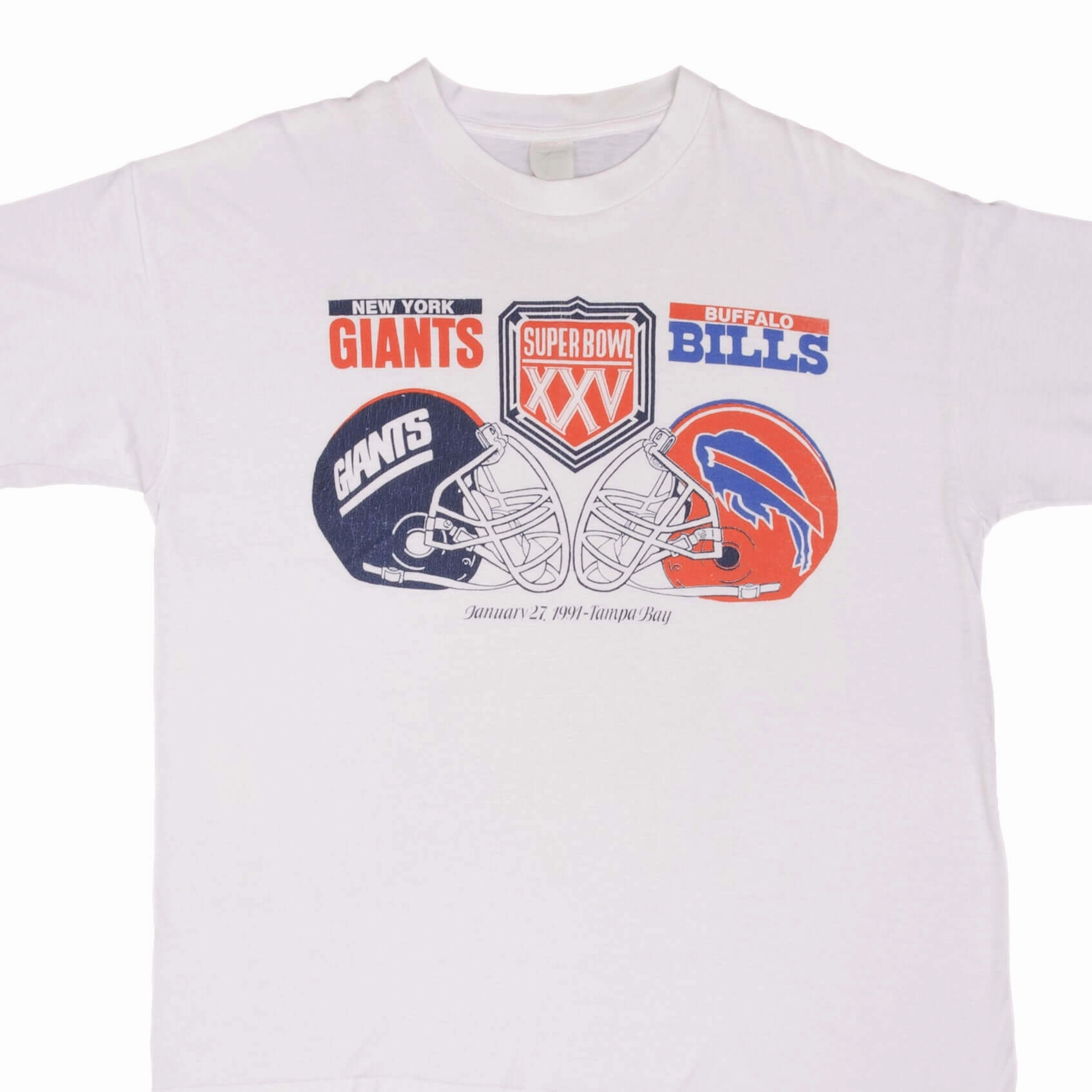 VINTAGE NFL GIANTS VS BILLS SUPER BOWL XXV 1991 TEE SHIRT SIZE XL Camping practicality Stretch waistband