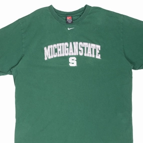 VINTAGE NIKE NCAA MICHIGAN STATE CENTER SWOOSH TEE SHIRT 1990S 2XL Leisure Casual