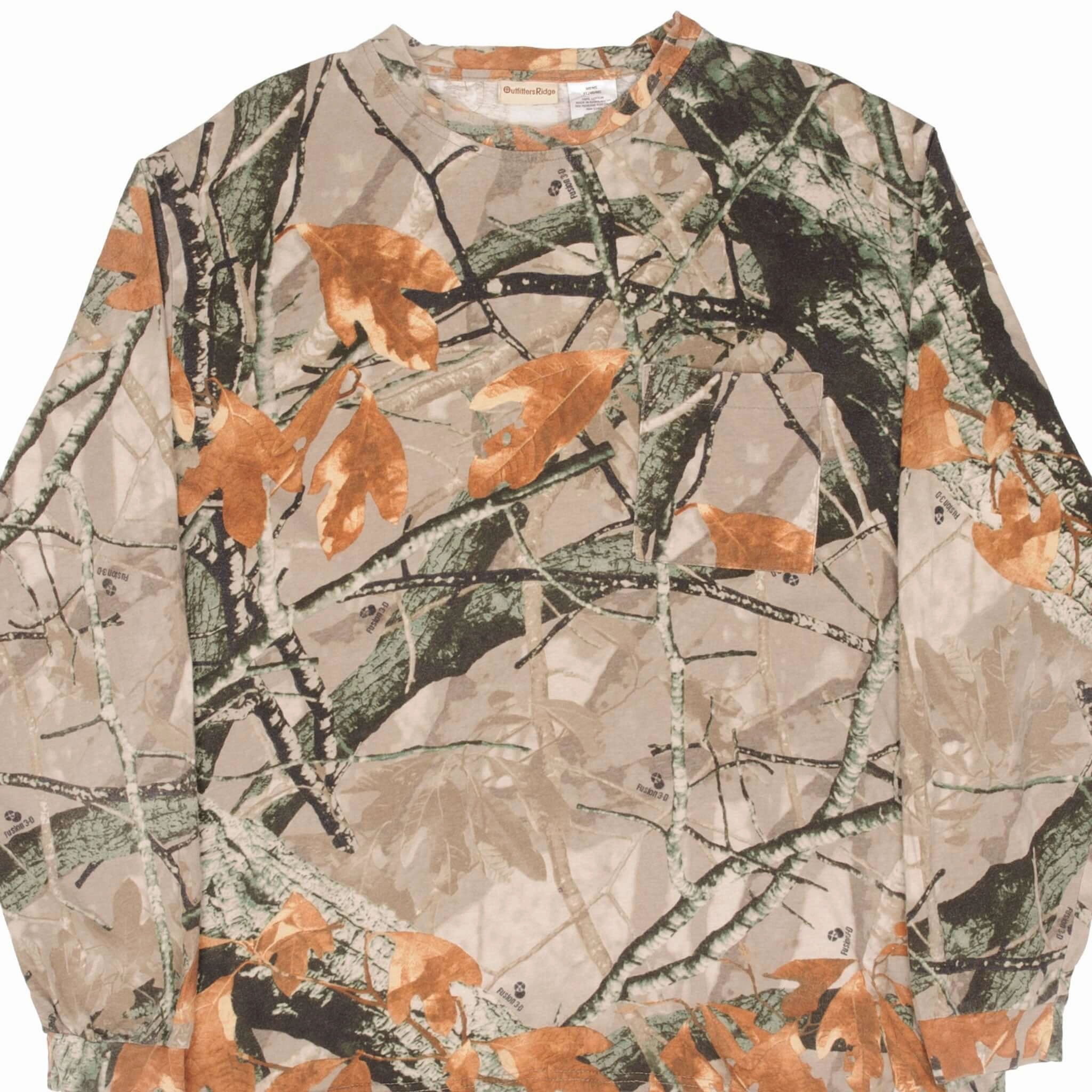 outdoor concert SustainableManufacturing VINTAGE HUNTING FUSION 3D CAMO LONG SLEEVE POCKET TEE SHIRT SIZE XL