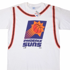 VINTAGE NBA PHOENIX SUNS 1990S WHITE TEE SHIRT XL DEADSTOCK Cozy Fit Universal Silhouette