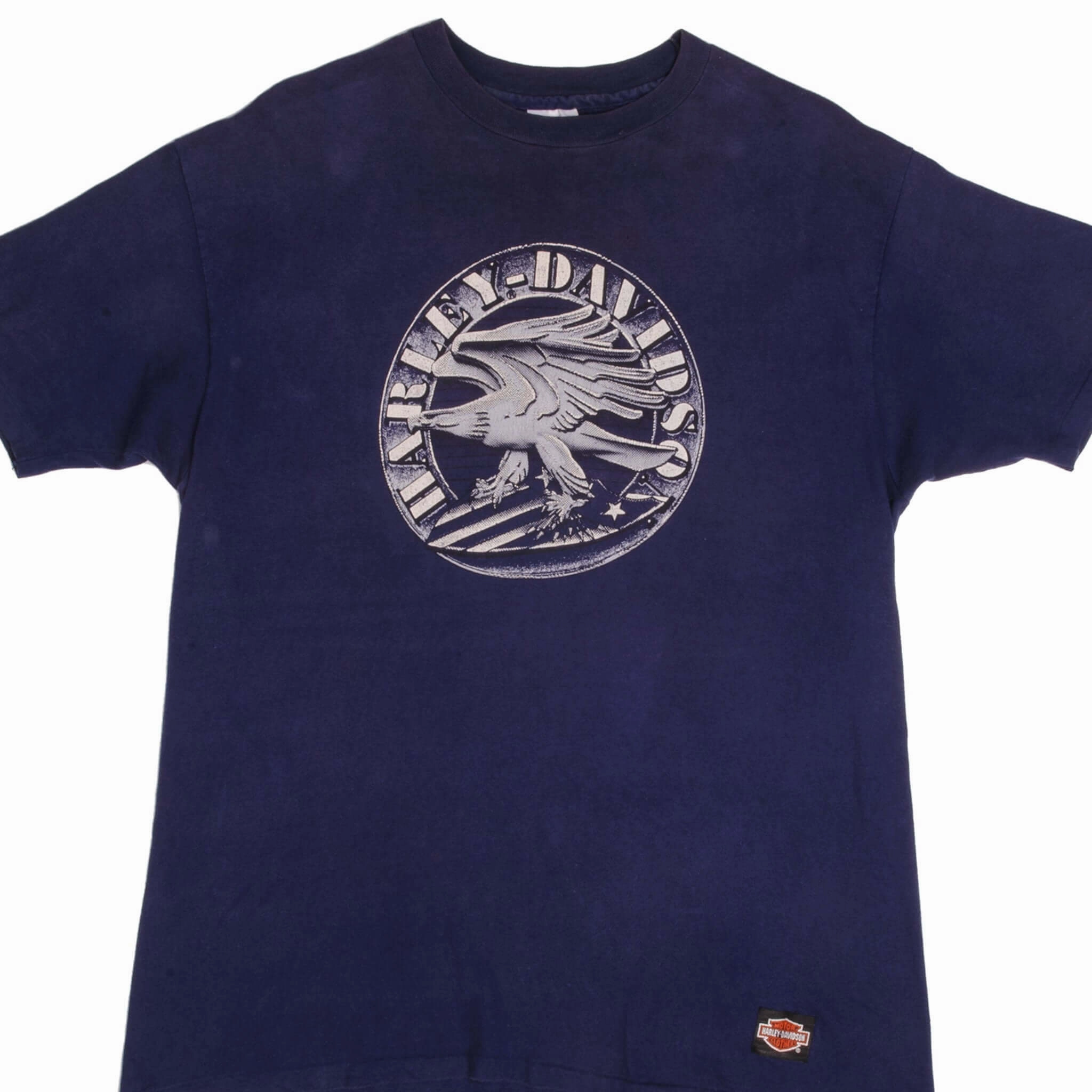 VINTAGE HARLEY DAVIDSON 1987 TEE SHIRT SIZE XL MADE IN USA Printed Logo SustainableManufacturing